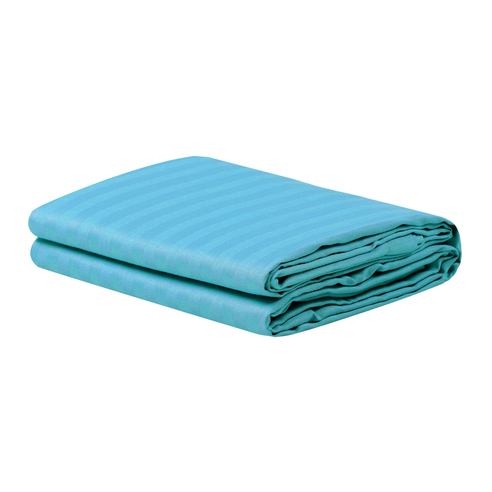 TTTTTT - Pro Linen Basic 2 Pc Single Bedding Set | 210TC Pure Cotton 1cm Satin Stripe | Aqua