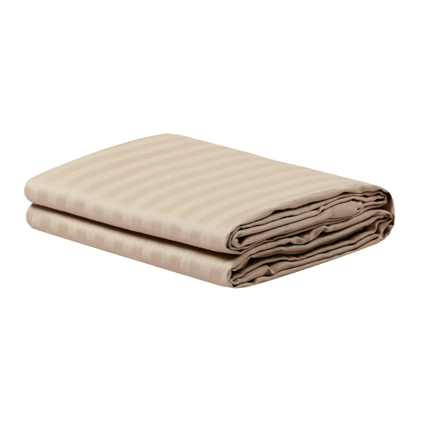 TTTTTT - Pro Linen Basic 2 Pc Single Bedding Set | 210TC Pure Cotton 1cm Satin Stripe | Champagne